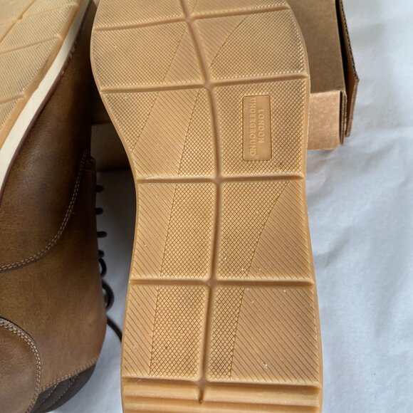 London Underground Faux Leather Chukka Dress Shoes Men's 14 Brown - Picture 15 of 16